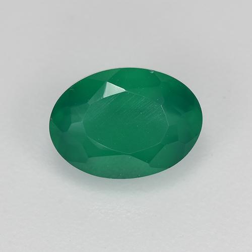Cool Green Агат Камень - 1ct Фасетный Овал (ID: 520100)
