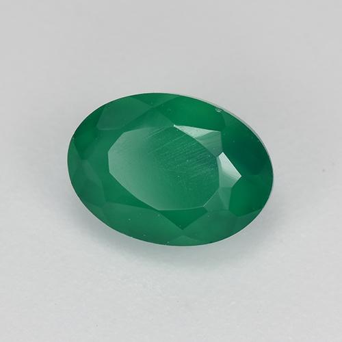 0.98 ct Green Agate Stone, Natural Agate in Oval Facet Shape for Sale