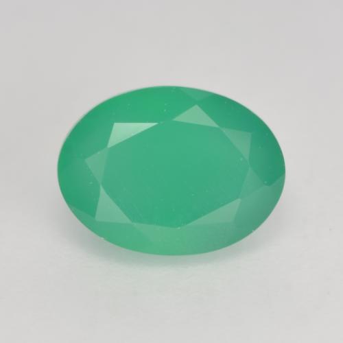 1.37 ct Green Agate Stone, Natural Agate in Oval Facet Shape for Sale