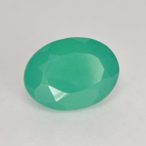 1.09 ct Green Agate Stone, Natural Agate in Oval Facet Shape for Sale