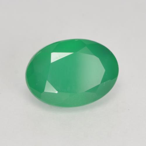 1.15 ct Green Agate Stone, Natural Agate in Oval Facet Shape for Sale