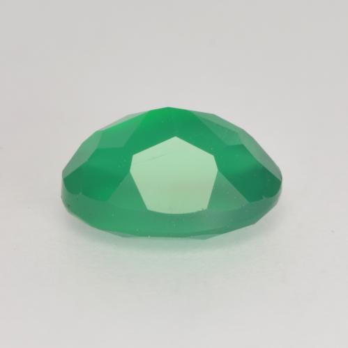 Agate Gemstone in 7.7 x 5.6 mm Size for Sale, Agate Stone in Clover Green Color
