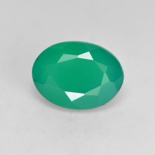 Светло-зеленый Агат Камень - 1.1ct Фасетный Овал (ID: 534592)