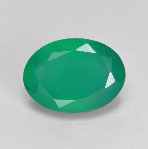 Clover Green Agate Gem - 1.1ct Oval Facet (ID: 534713)
