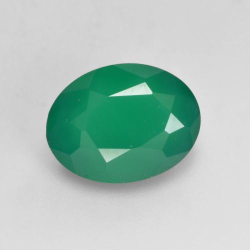 Medium Green Achat Edelstein - 1.1ct Oval facettiert (ID: 534788)