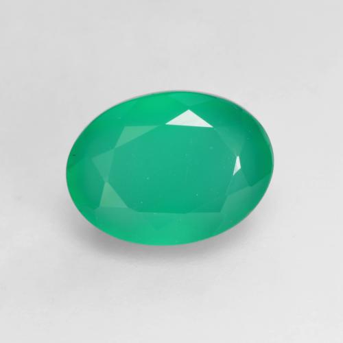1.25 ct Green Agate Gemstone, Agate Gem in Oval Facet Shape for Sale.