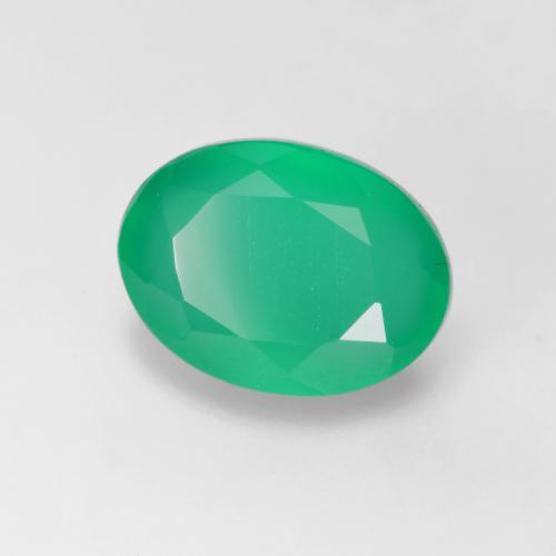 1.25 ct Green Agate Stone, Natural Agate in Oval Facet Shape for Sale