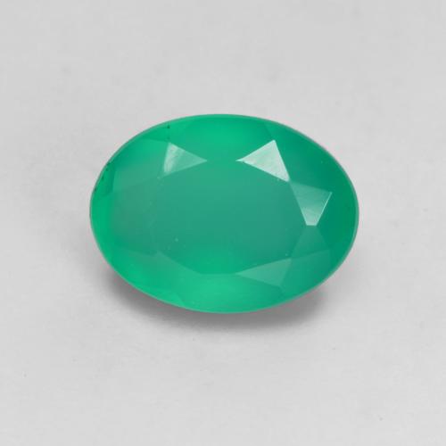 Cool Green Agate Gem - 1.2ct Oval Facet (ID: 534799)