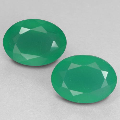 Jade Green Agate Gem - 1.2ct Oval Facet (ID: 534905)