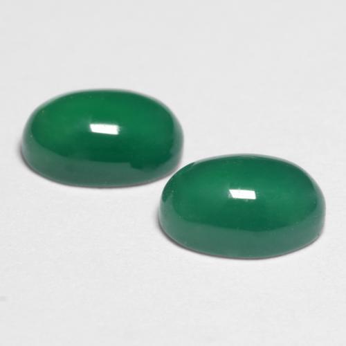 Agate Gemstones in 6.2 x 4.2 mm Size for Sale, Agate Stones in Forest Green Color
