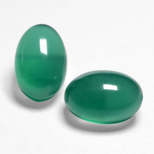 Medium Green Agate Gem - 0.7ct Oval Cabochon (ID: 547986)