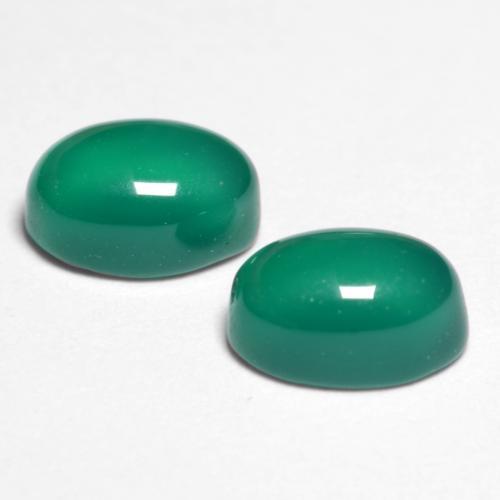 Agate Gemstones in 6.3 x 4.4 mm Size for Sale, Agate Stones in Medium Green Color