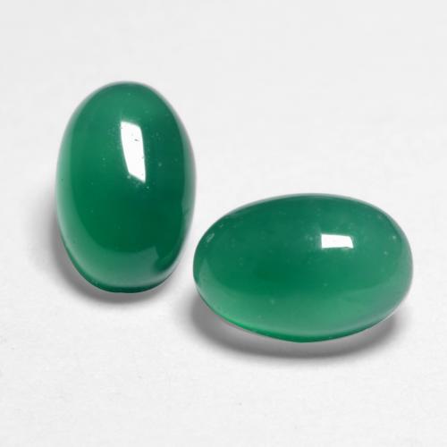 Forest Green Agate Gem - 0.6ct Oval Cabochon (ID: 547987)