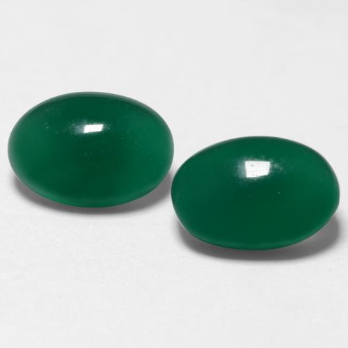Medium Green Agate Gem - 0.6ct Oval Cabochon (ID: 548137)