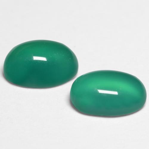 Agate Gemstones in 6.2 x 4.2 mm Size for Sale, Agate Stones in Cool Green Color