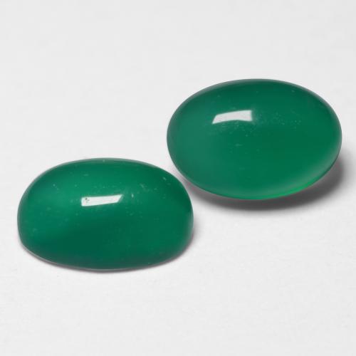 1.17 ctw Green Agate Stones, Natural Agate in Oval Cabochon Shape for Sale