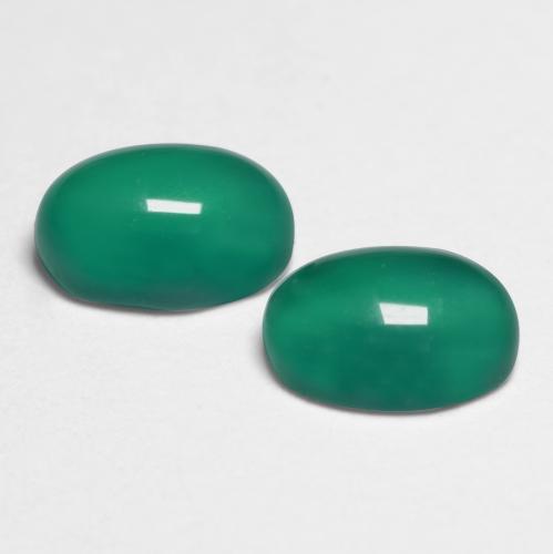 Agate Gemstones in 6 x 4 mm (calibrated) Size for Sale, Agate Stones in Medium Deep Green Color
