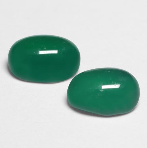Agate Gemstones in 6 x 4 mm (calibrated) Size for Sale, Agate Stones in Forest Green Color