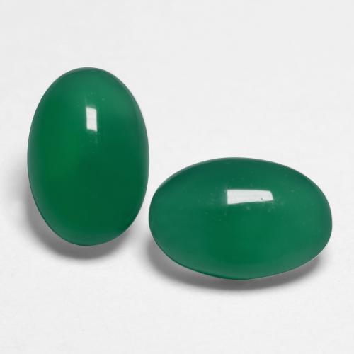 Medium Green Agate Gem - 0.5ct Oval Cabochon (ID: 548503)