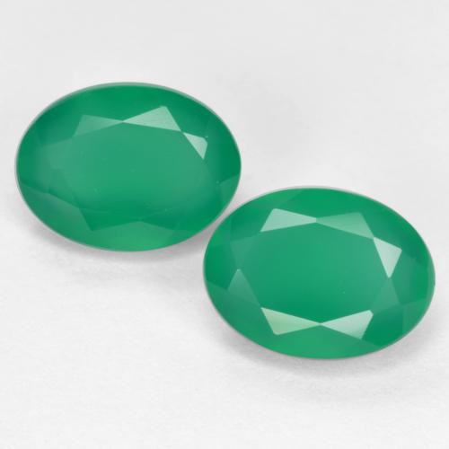 Cool Green Агат Камень - 1.3ct Фасетный Овал (ID: 552067)