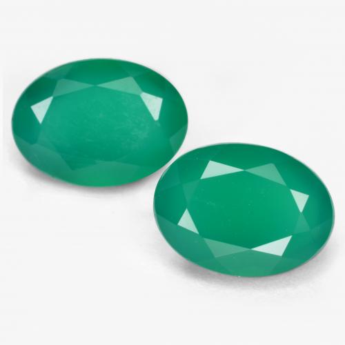 Verde medio Ágata Gema - 1.2ct Forma ovalada (ID: 552069)