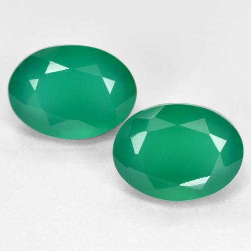 Verde medio Ágata Gema - 1.3ct Forma ovalada (ID: 552070)