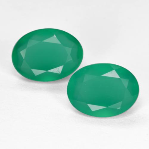 Warm Green Агат Камень - 1ct Фасетный Овал (ID: 552074)