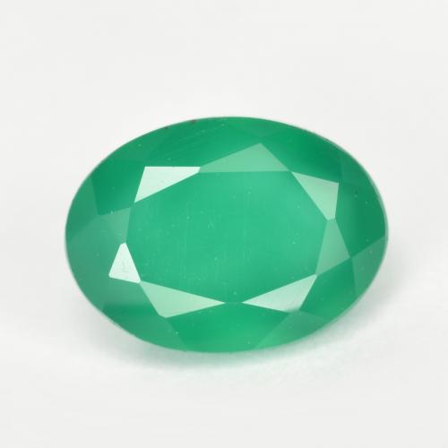 Светло-зеленый Агат Камень - 1.3ct Фасетный Овал (ID: 552198)