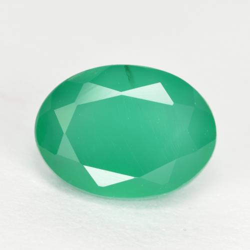 Giftgrün Achat Edelstein - 1.4ct Oval facettiert (ID: 552199)