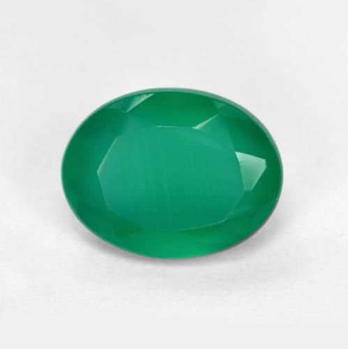 Medium Green Agate Gem - 1.2ct Oval Facet (ID: 552265)