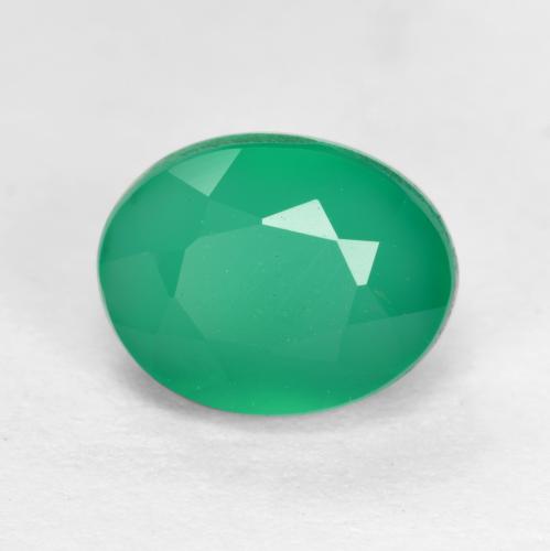 Cool Green Агат Камень - 1.3ct Фасетный Овал (ID: 552271)