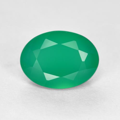 Clover Green Агат Камень - 1.3ct Фасетный Овал (ID: 553097)
