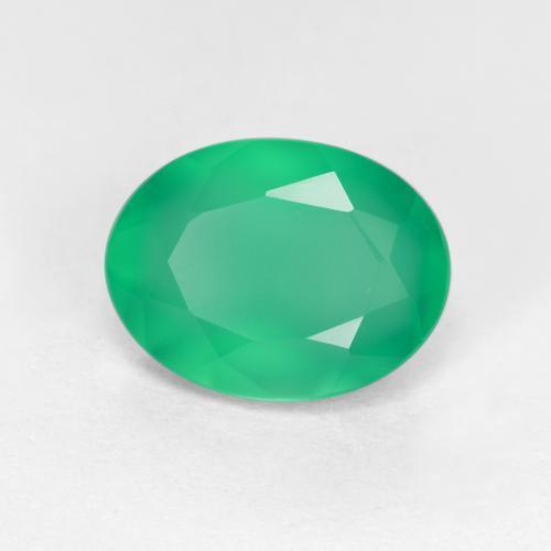 1.12 ct Green Agate Stone, Natural Agate in Oval Facet Shape for Sale