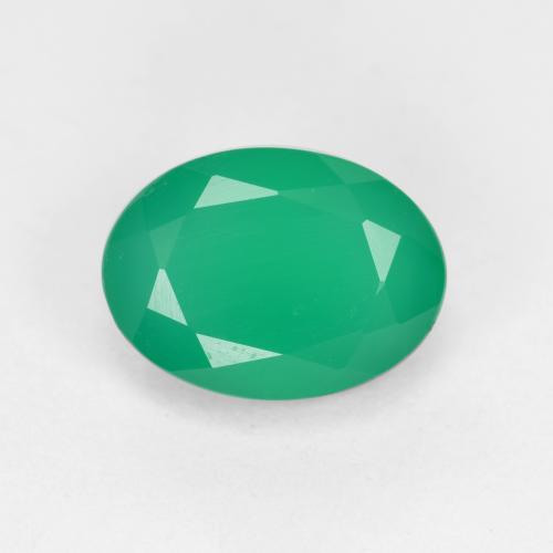Light Basil Green Agate Gem - 1.2ct Oval Facet (ID: 553102)