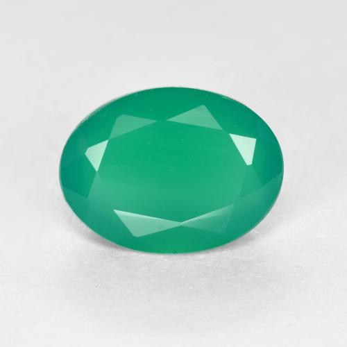 Cool Green Агат Камень - 1.1ct Фасетный Овал (ID: 553103)