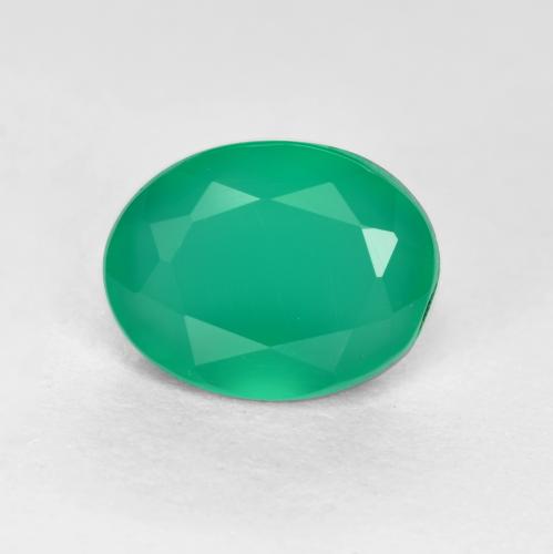 Medium Deep Green Agate Gem - 1.1ct Oval Facet (ID: 553105)