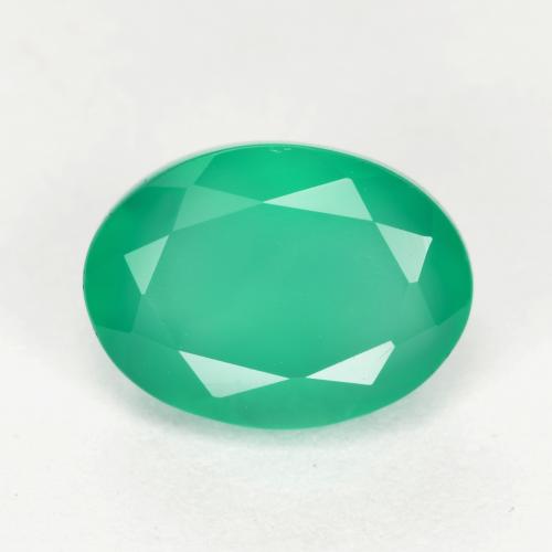 Cool Green Agate Gem - 1.2ct Oval Facet (ID: 553357)