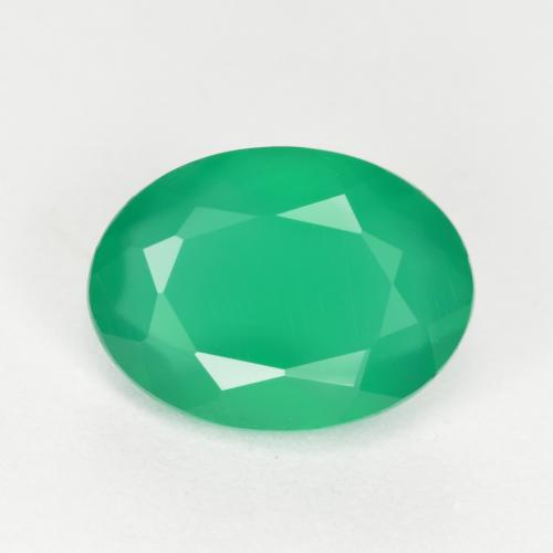 Jade Green Агат Камень - 1ct Фасетный Овал (ID: 553358)