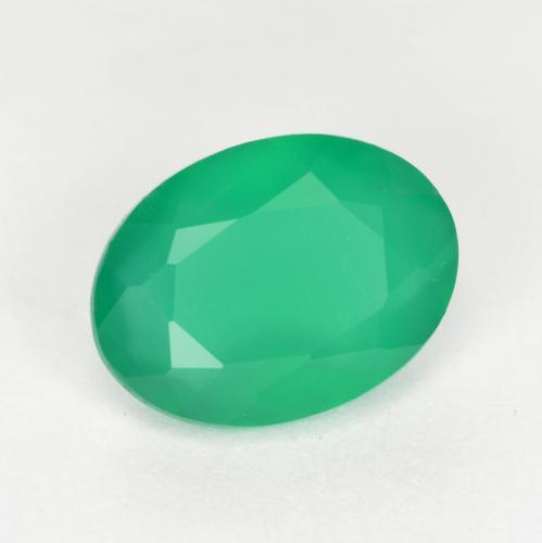 1.00 ct Green Agate Stone, Natural Agate in Oval Facet Shape for Sale