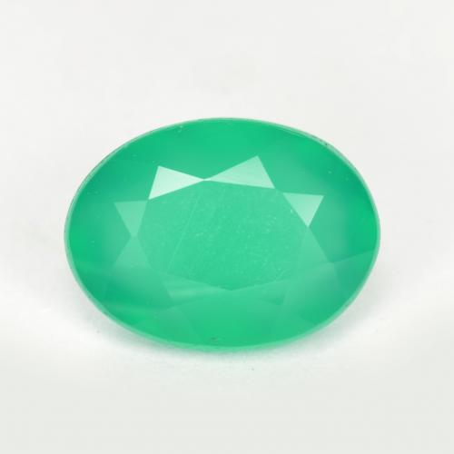 Cool Green Агат Камень - 1.1ct Фасетный Овал (ID: 553360)