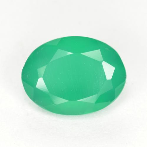 Medium Green Агат Камень - 1ct Фасетный Овал (ID: 553362)