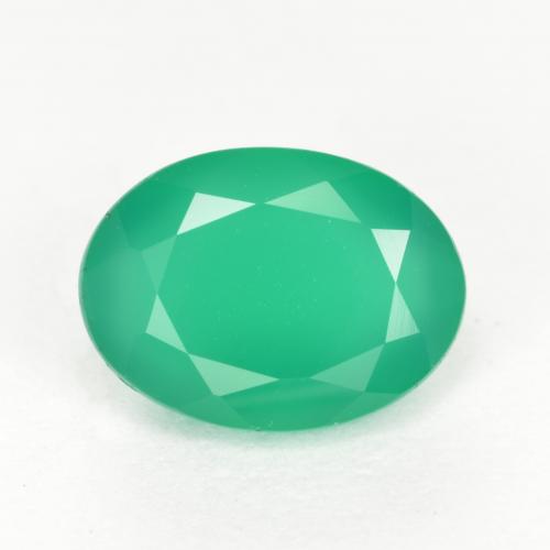 Cool Green Achat Edelstein - 1.2ct Oval facettiert (ID: 553363)