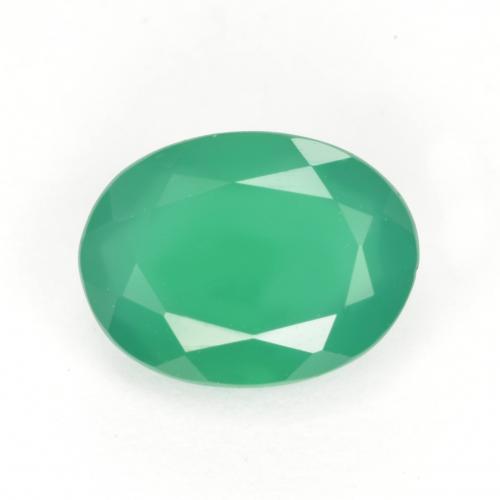 Medium Green Агат Камень - 1ct Фасетный Овал (ID: 553364)