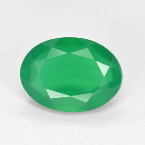 Medium Green Агат Камень - 1ct Фасетный Овал (ID: 553373)