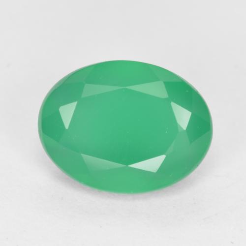 Mint Green Agate Gem - 1.2ct Oval Facet (ID: 553374)