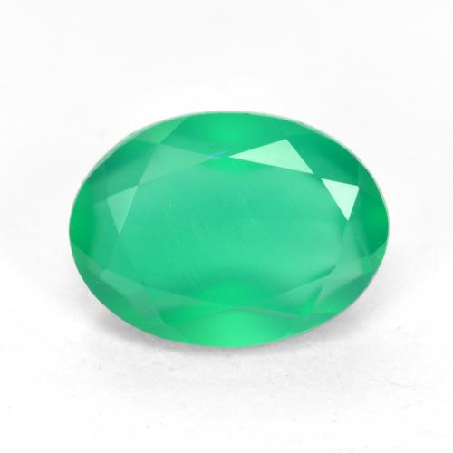 Jade Green Агат Камень - 1.2ct Фасетный Овал (ID: 553376)