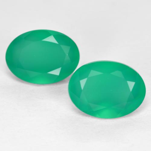 Cool Green Агат Камень - 1.2ct Фасетный Овал (ID: 553509)