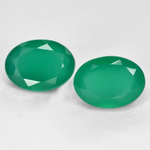 Светло-зеленый Агат Камень - 1.4ct Фасетный Овал (ID: 553511)