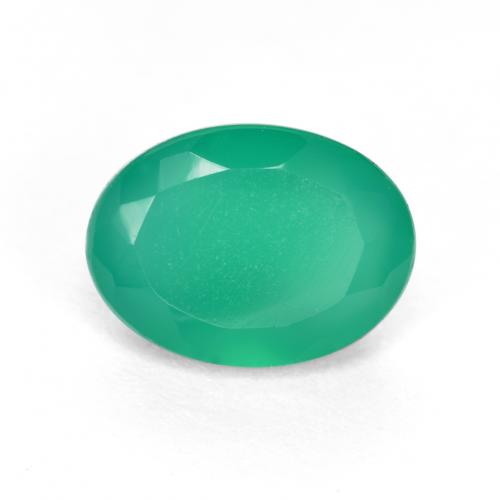 Verde chiaro Agata Gem - 1.3ct Ovale sfaccettato (ID: 553683)