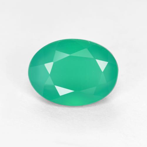 Cool Green Агат Камень - 1ct Фасетный Овал (ID: 553684)